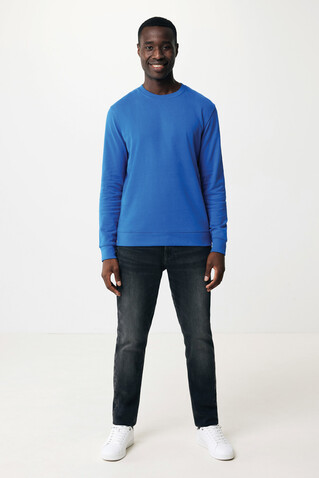 IQONIQ Zion Rundhals-Sweater aus recycelter Baumwolle Königsblau bedrucken, Art.-Nr. T9300.025.XL