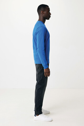 IQONIQ Zion Rundhals-Sweater aus recycelter Baumwolle Königsblau bedrucken, Art.-Nr. T9300.025.XL