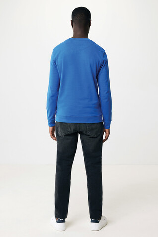 IQONIQ Zion Rundhals-Sweater aus recycelter Baumwolle Königsblau bedrucken, Art.-Nr. T9300.025.XL