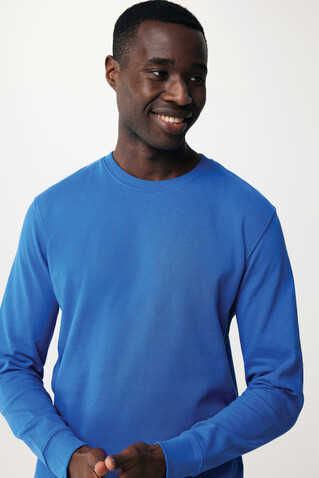 IQONIQ Zion Rundhals-Sweater aus recycelter Baumwolle Königsblau bedrucken, Art.-Nr. T9300.025.XL