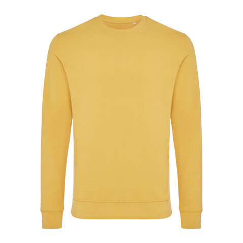 IQONIQ Zion Rundhals-Sweater aus recycelter Baumwolle ochre yellow bedrucken, Art.-Nr. T9300.021.M IQONIQ Zion Rundhals-Sweater aus recycelter Baumwolle ochre yellow bedrucken, Art.-Nr. T9300.021.M