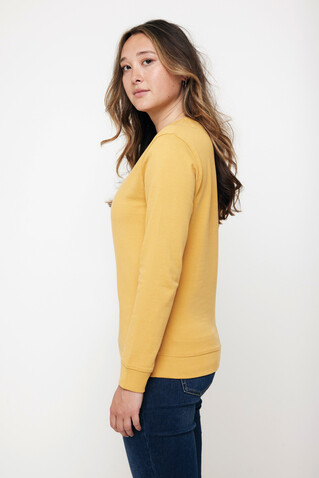 IQONIQ Zion Rundhals-Sweater aus recycelter Baumwolle ochre yellow bedrucken, Art.-Nr. T9300.021.M IQONIQ Zion Rundhals-Sweater aus recycelter Baumwolle ochre yellow bedrucken, Art.-Nr. T9300.021.M