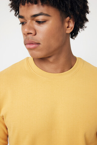 IQONIQ Zion Rundhals-Sweater aus recycelter Baumwolle ochre yellow bedrucken, Art.-Nr. T9300.021.M IQONIQ Zion Rundhals-Sweater aus recycelter Baumwolle ochre yellow bedrucken, Art.-Nr. T9300.021.M