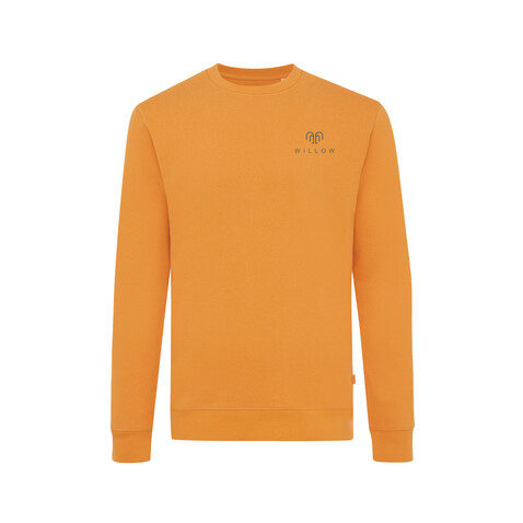 IQONIQ Zion Rundhals-Sweater aus recycelter Baumwolle sundial orange bedrucken, Art.-Nr. T9300.012.XXXL