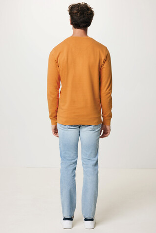 IQONIQ Zion Rundhals-Sweater aus recycelter Baumwolle sundial orange bedrucken, Art.-Nr. T9300.012.XXXL