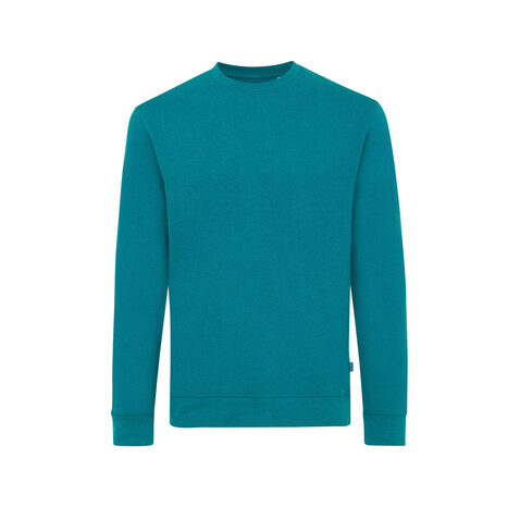 IQONIQ Zion Rundhals-Sweater aus recycelter Baumwolle verdigris bedrucken, Art.-Nr. T9300.009.XXS