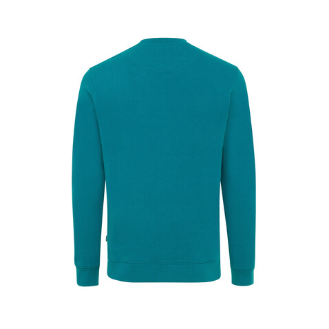 IQONIQ Zion Rundhals-Sweater aus recycelter Baumwolle verdigris bedrucken, Art.-Nr. T9300.009.XXS
