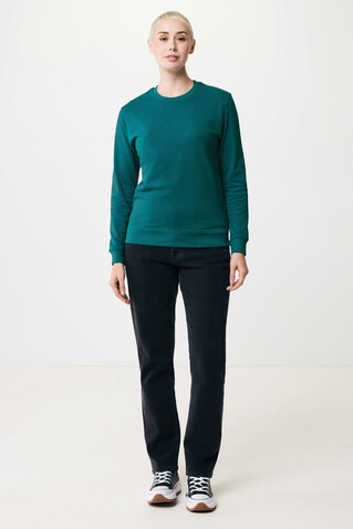 IQONIQ Zion Rundhals-Sweater aus recycelter Baumwolle verdigris bedrucken, Art.-Nr. T9300.009.XXS