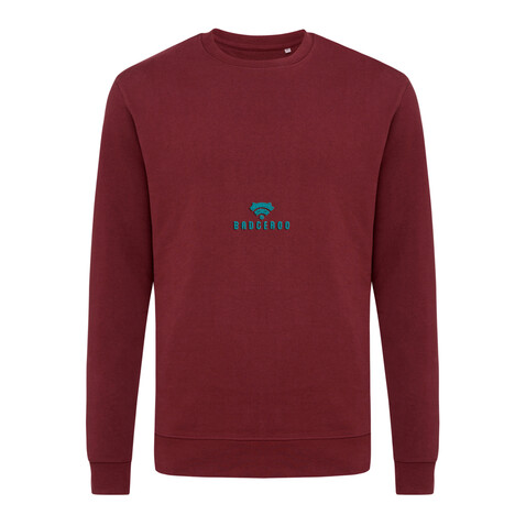 IQONIQ Zion Rundhals-Sweater aus recycelter Baumwolle burgunderrot bedrucken, Art.-Nr. T9300.007.XXS IQONIQ Zion Rundhals-Sweater aus recycelter Baumwolle burgunderrot bedrucken, Art.-Nr. T9300.007.XXS