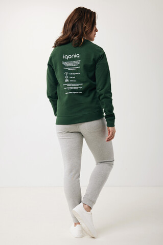 IQONIQ Zion Rundhals-Sweater aus recycelter Baumwolle forest green bedrucken, Art.-Nr. T9300.005.L