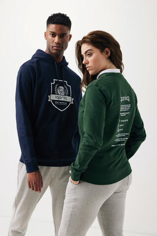IQONIQ Zion Rundhals-Sweater aus recycelter Baumwolle forest green bedrucken, Art.-Nr. T9300.005.L