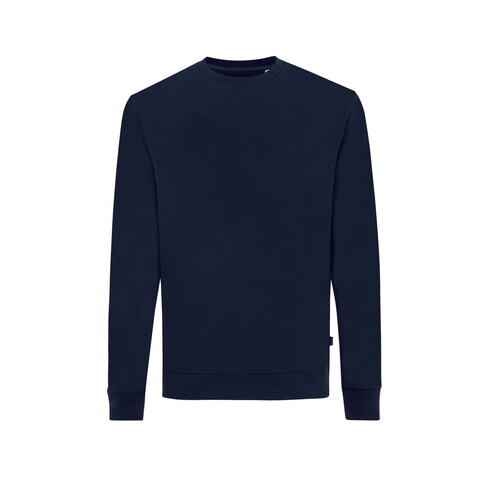 IQONIQ Zion Rundhals-Sweater aus recycelter Baumwolle navy blau bedrucken, Art.-Nr. T9300.002.5XL