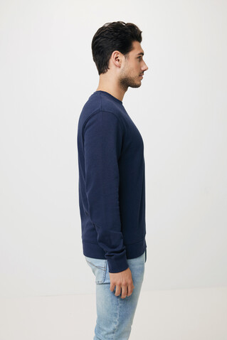IQONIQ Zion Rundhals-Sweater aus recycelter Baumwolle navy blau bedrucken, Art.-Nr. T9300.002.5XL