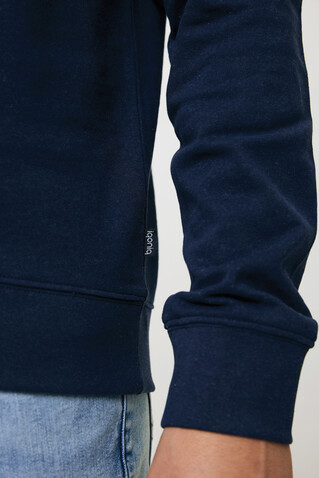 IQONIQ Zion Rundhals-Sweater aus recycelter Baumwolle navy blau bedrucken, Art.-Nr. T9300.002.5XL