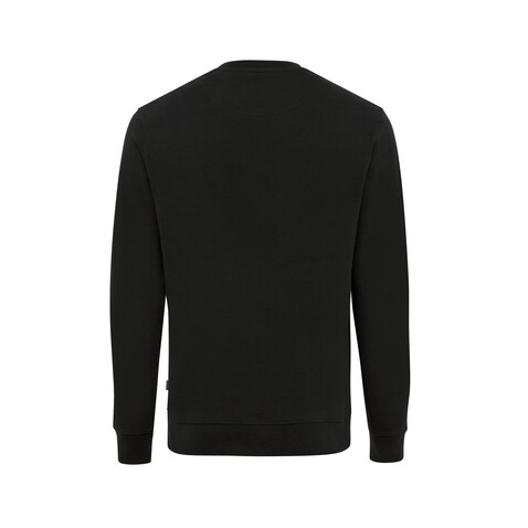 IQONIQ Zion Rundhals-Sweater aus recycelter Baumwolle schwarz bedrucken, Art.-Nr. T9300.001.4XL