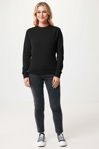 IQONIQ Zion Rundhals-Sweater aus recycelter Baumwolle schwarz bedrucken, Art.-Nr. T9300.001.4XL