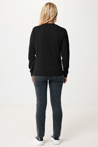 IQONIQ Zion Rundhals-Sweater aus recycelter Baumwolle schwarz bedrucken, Art.-Nr. T9300.001.4XL