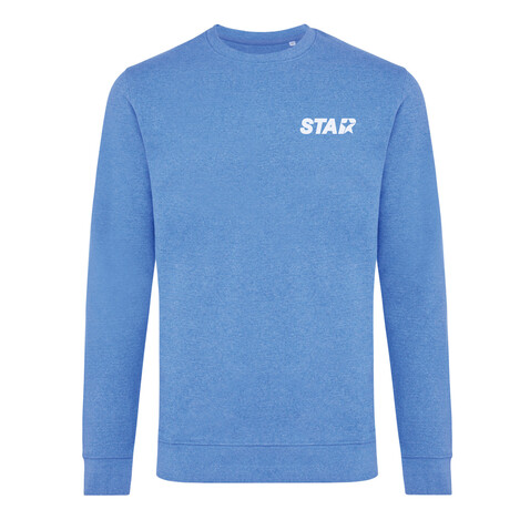 IQONIQ Denali ungefärbt. Rundhals-Sweater aus recycelter BW heather blue bedrucken, Art.-Nr. T9301.024.L IQONIQ Denali ungefärbt. Rundhals-Sweater aus recycelter BW heather blue bedrucken, Art.-Nr. T9301.024.L