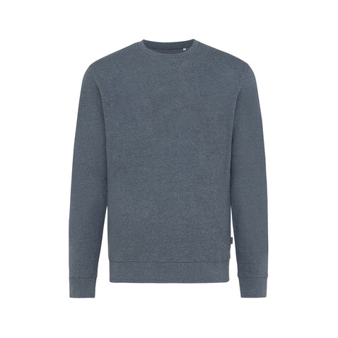 IQONIQ Denali ungefärbt. Rundhals-Sweater aus recycelter BW heather navy bedrucken, Art.-Nr. T9301.016.XL