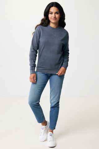 IQONIQ Denali ungefärbt. Rundhals-Sweater aus recycelter BW heather navy bedrucken, Art.-Nr. T9301.016.XL