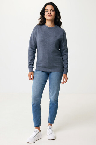 IQONIQ Denali ungefärbt. Rundhals-Sweater aus recycelter BW heather navy bedrucken, Art.-Nr. T9301.016.XL