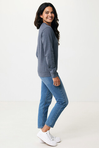 IQONIQ Denali ungefärbt. Rundhals-Sweater aus recycelter BW heather navy bedrucken, Art.-Nr. T9301.016.XL