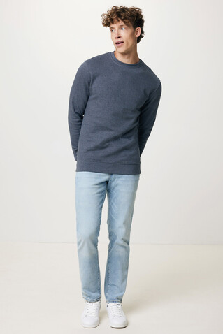IQONIQ Denali ungefärbt. Rundhals-Sweater aus recycelter BW heather navy bedrucken, Art.-Nr. T9301.016.XL