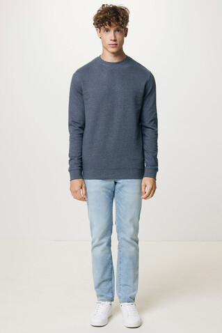 IQONIQ Denali ungefärbt. Rundhals-Sweater aus recycelter BW heather navy bedrucken, Art.-Nr. T9301.016.XL