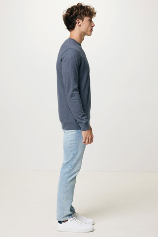 IQONIQ Denali ungefärbt. Rundhals-Sweater aus recycelter BW heather navy bedrucken, Art.-Nr. T9301.016.XL