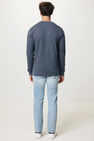 IQONIQ Denali ungefärbt. Rundhals-Sweater aus recycelter BW heather navy bedrucken, Art.-Nr. T9301.016.XL