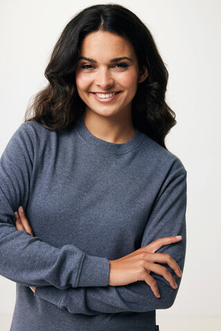 IQONIQ Denali ungefärbt. Rundhals-Sweater aus recycelter BW heather navy bedrucken, Art.-Nr. T9301.016.XL