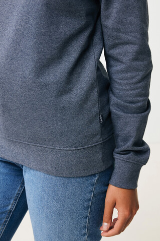 IQONIQ Denali ungefärbt. Rundhals-Sweater aus recycelter BW heather navy bedrucken, Art.-Nr. T9301.016.XL