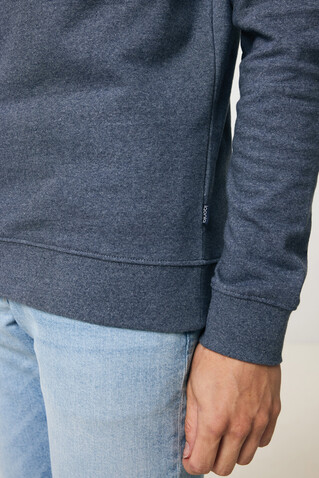 IQONIQ Denali ungefärbt. Rundhals-Sweater aus recycelter BW heather navy bedrucken, Art.-Nr. T9301.016.XL