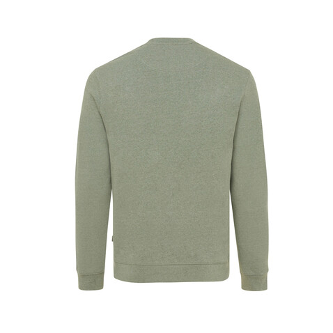 IQONIQ Denali ungefärbt. Rundhals-Sweater aus recycelter BW heather green bedrucken, Art.-Nr. T9301.015.S