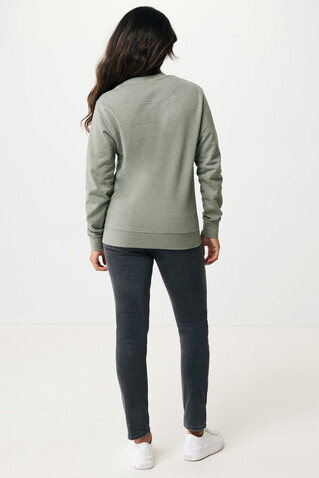 IQONIQ Denali ungefärbt. Rundhals-Sweater aus recycelter BW heather green bedrucken, Art.-Nr. T9301.015.S