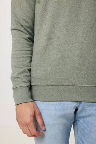 IQONIQ Denali ungefärbt. Rundhals-Sweater aus recycelter BW heather green bedrucken, Art.-Nr. T9301.015.S