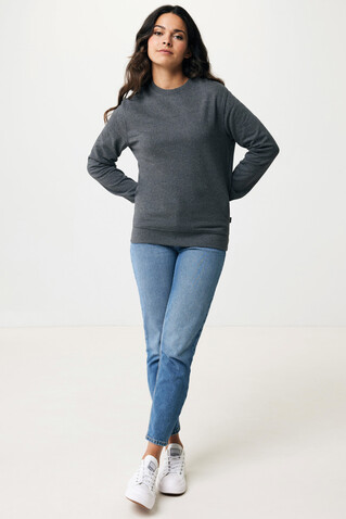 IQONIQ Denali ungefärbt. Rundhals-Sweater aus recycelter BW heather anthracite bedrucken, Art.-Nr. T9301.014.S