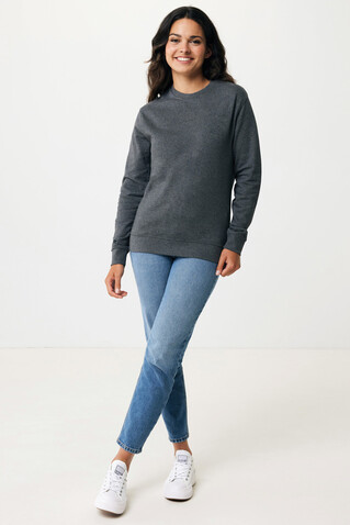 IQONIQ Denali ungefärbt. Rundhals-Sweater aus recycelter BW heather anthracite bedrucken, Art.-Nr. T9301.014.S