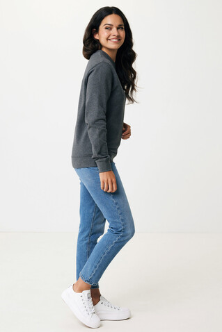 IQONIQ Denali ungefärbt. Rundhals-Sweater aus recycelter BW heather anthracite bedrucken, Art.-Nr. T9301.014.S