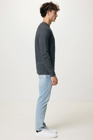 IQONIQ Denali ungefärbt. Rundhals-Sweater aus recycelter BW heather anthracite bedrucken, Art.-Nr. T9301.014.S