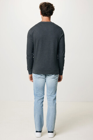 IQONIQ Denali ungefärbt. Rundhals-Sweater aus recycelter BW heather anthracite bedrucken, Art.-Nr. T9301.014.S