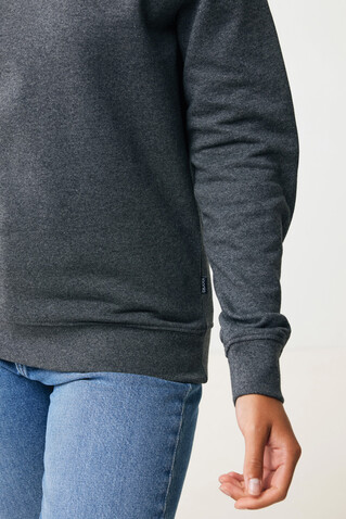 IQONIQ Denali ungefärbt. Rundhals-Sweater aus recycelter BW heather anthracite bedrucken, Art.-Nr. T9301.014.S