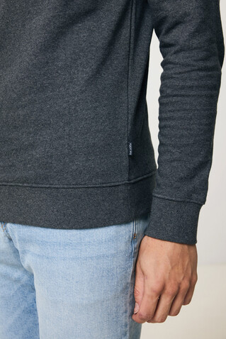 IQONIQ Denali ungefärbt. Rundhals-Sweater aus recycelter BW heather anthracite bedrucken, Art.-Nr. T9301.014.S