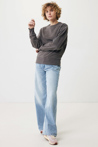 IQONIQ Kruger Relax-Rundhals-Sweater aus recycelt. Baumwolle anthrazit bedrucken, Art.-Nr. T9302.019.XL