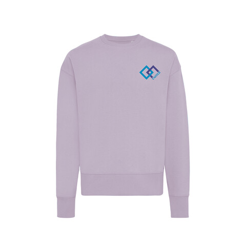 IQONIQ Kruger Relax-Rundhals-Sweater aus recycelt. Baumwolle lavender bedrucken, Art.-Nr. T9302.011.S