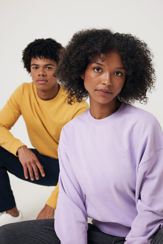 IQONIQ Kruger Relax-Rundhals-Sweater aus recycelt. Baumwolle lavender bedrucken, Art.-Nr. T9302.011.S