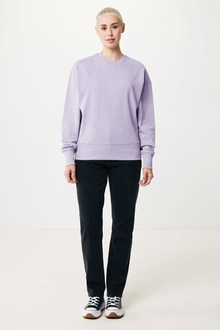 IQONIQ Kruger Relax-Rundhals-Sweater aus recycelt. Baumwolle lavender bedrucken, Art.-Nr. T9302.011.S