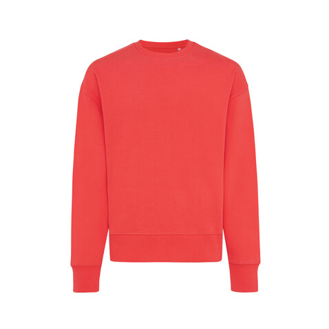 IQONIQ Kruger Relax-Rundhals-Sweater aus recycelt. Baumwolle luscious red bedrucken, Art.-Nr. T9302.008.XXXL