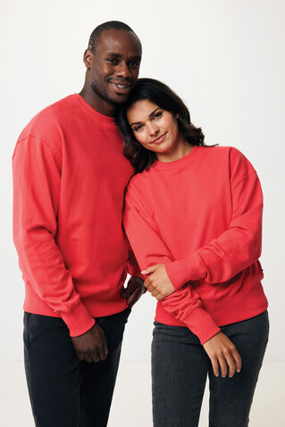 IQONIQ Kruger Relax-Rundhals-Sweater aus recycelt. Baumwolle luscious red bedrucken, Art.-Nr. T9302.008.XXXL