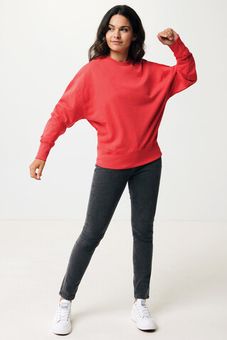 IQONIQ Kruger Relax-Rundhals-Sweater aus recycelt. Baumwolle luscious red bedrucken, Art.-Nr. T9302.008.XXXL